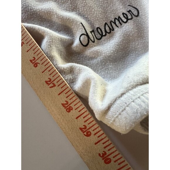 Lauren Moshi cream Brynn Happy Thoughts sweatpants sz S comfy athleisure - Picture 9 of 13